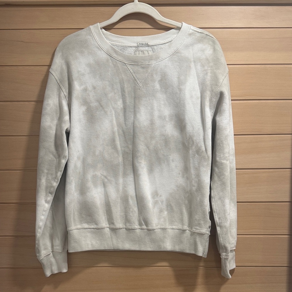 Abercrombie & Fitch Cream and Grey Tie-Dye Sweatshirt